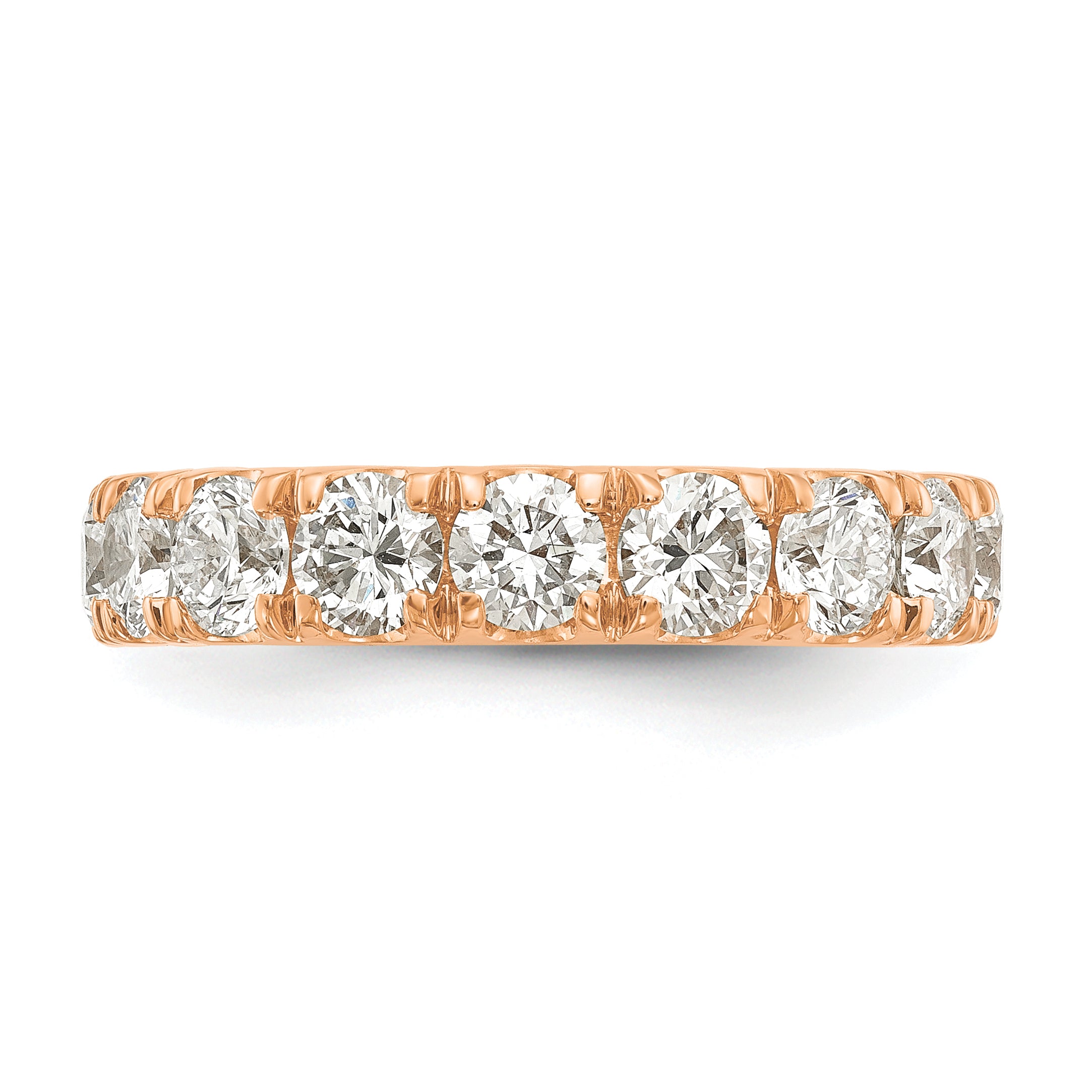 14k Rose Gold 2 carat Lab Grown Diamond VS/SI+ G+ Complete Wedding Band
