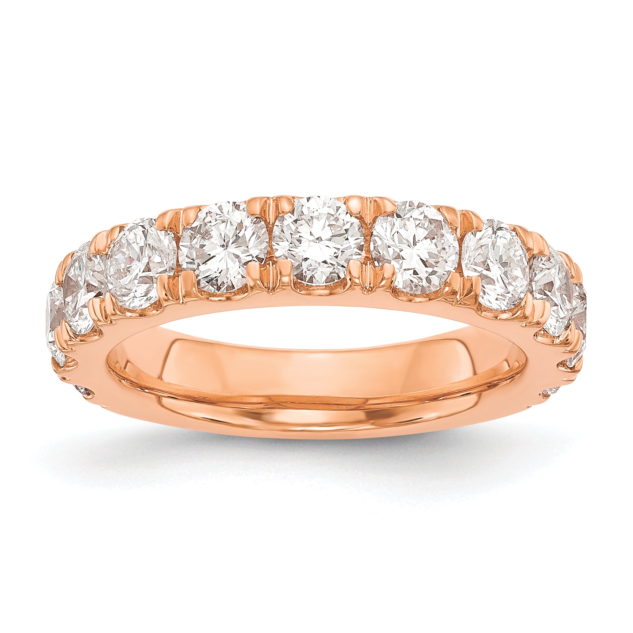 14k Rose Gold 2 carat Lab Grown Diamond VS/SI+ G+ Complete Wedding Band Main image