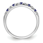 14k White Gold 1/2 carat Lab Grown Diamond VS/SI+ G+ and Lab Created Blue Sapphire Complete Band