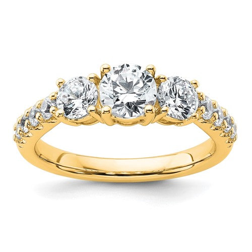 Certified Three-Stone Lab-Grown Diamond Engagement Ring in 14K Yellow Gold (1 1/2 ct. tw.), Size 7 - Sophia Jewelers