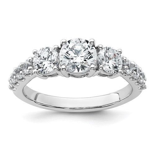 Round Lab-Grown Diamond Three-Stone Engagement Ring in 14K White Gold (2 ct. tw.), Size 7 - Sophia Jewelers