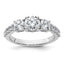 Three-Stone Lab-Grown Diamond Engagement Ring in 14K White Gold, 6mm (2 ct. tw., VS+ F+), Size 7 - Sophia Jewelers