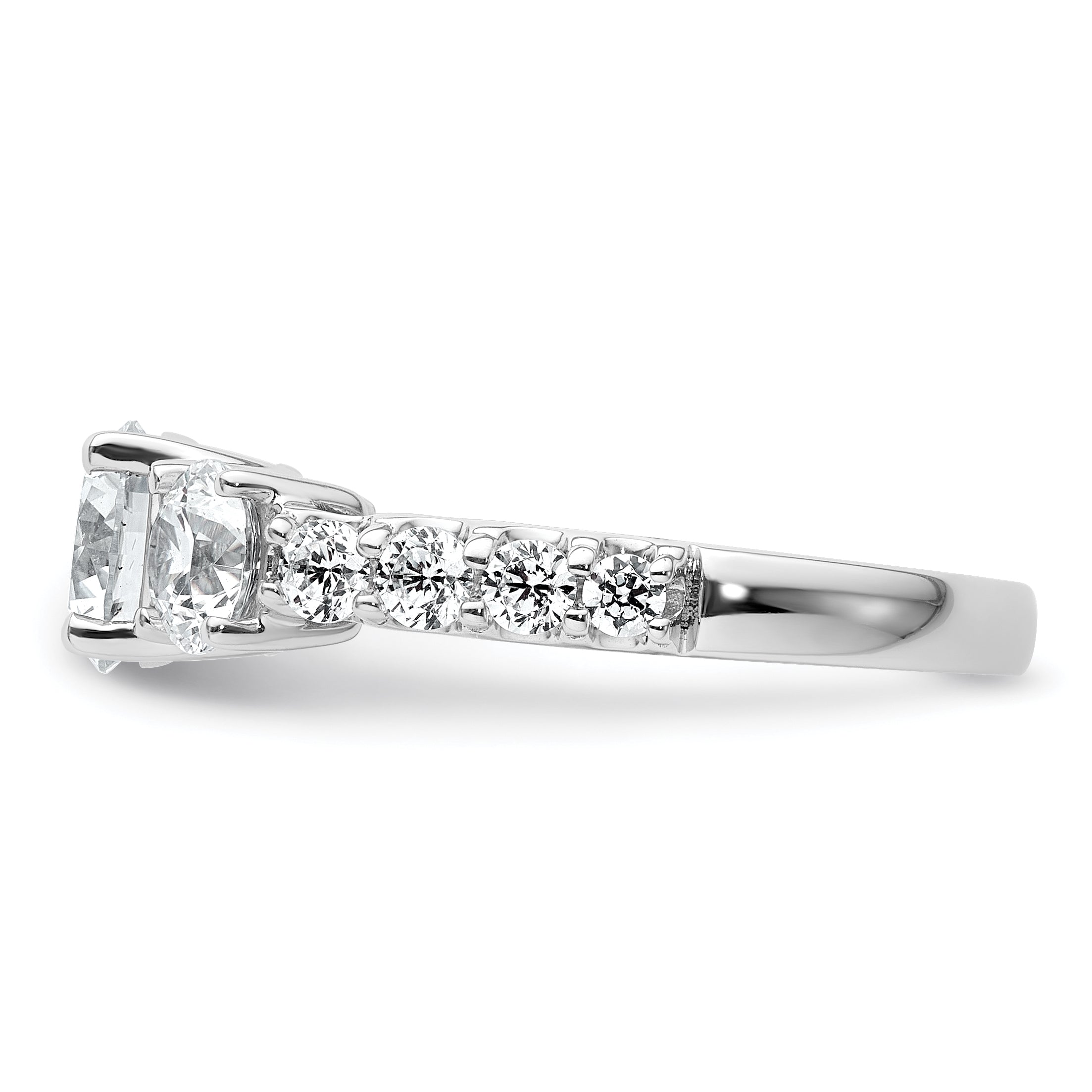 14k White Gold 2 1/2 carat Lab Grown Diamond VS/SI+ G+ Round Complete Engagement Ring