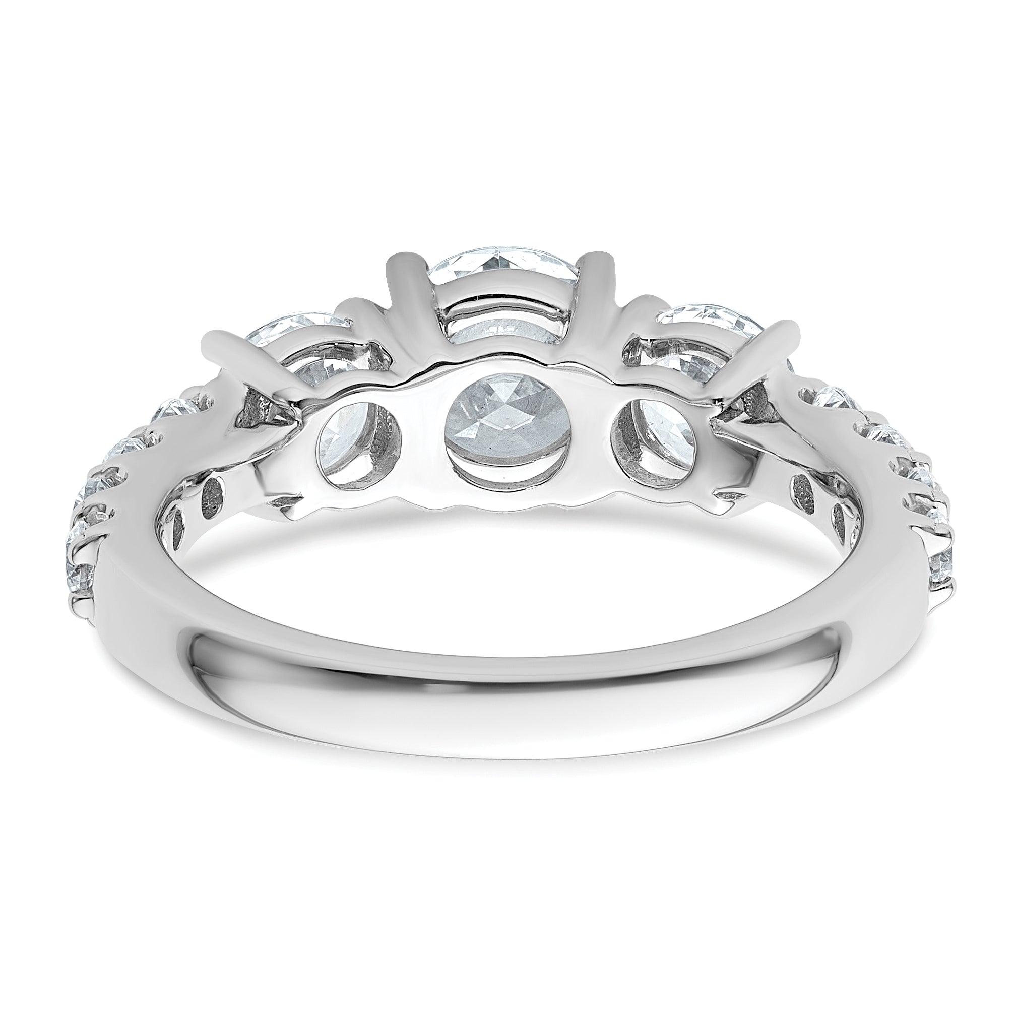 14k White Gold 2 1/2 carat Lab Grown Diamond VS/SI+ G+ Round Complete Engagement Ring