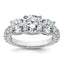 Three-Stone Engagement Ring in 14K White Gold (4 ct. tw.), Size 7 - Sophia Jewelers