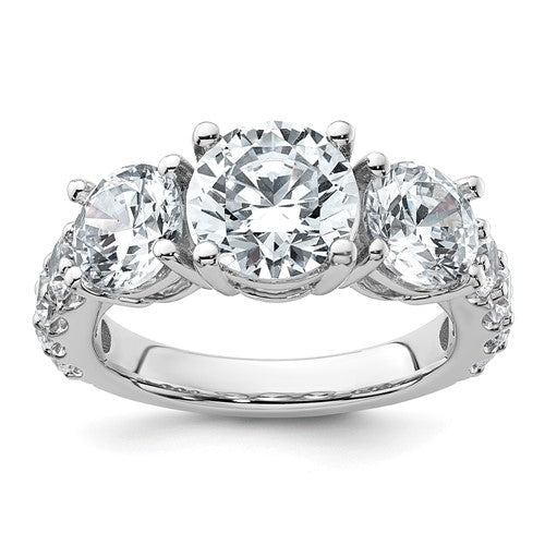 Three Stone Engagement Ring in 14K White Gold (4.99 ct. tw.), Size 7 - Sophia Jewelers