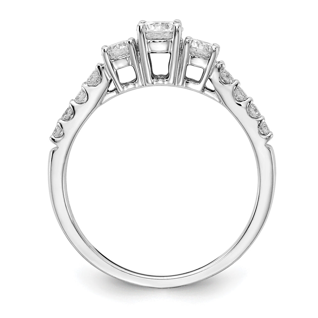 Lab-Grown Diamond Three Stone Engagement Ring in 14K White Gold (3/4 ct. tw.), Size 6 - Sophia Jewelers