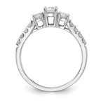 Lab-Grown Diamond Three Stone Engagement Ring in 14K White Gold (3/4 ct. tw.), Size 6 - Sophia Jewelers