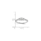 Lab-Grown Diamond Three Stone Engagement Ring in 14K White Gold (3/4 ct. tw.), Size 6 - Sophia Jewelers