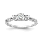 Lab-Grown Diamond Three Stone Engagement Ring in 14K White Gold (3/4 ct. tw.), Size 6 - Sophia Jewelers
