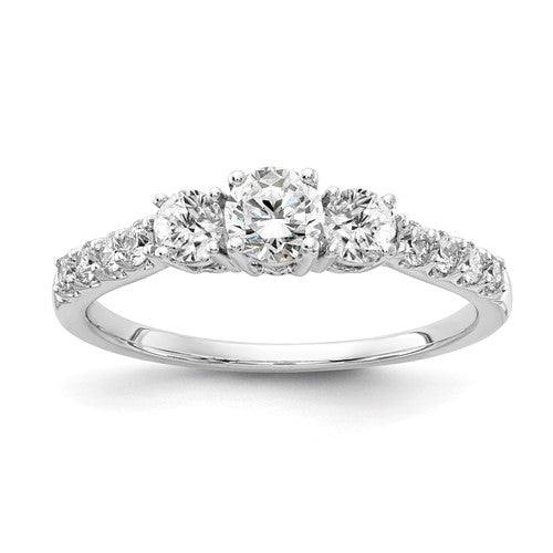 Three Stone Engagement Ring in 14K White Gold (3/4 ct. tw.), Size 9 - Sophia Jewelers