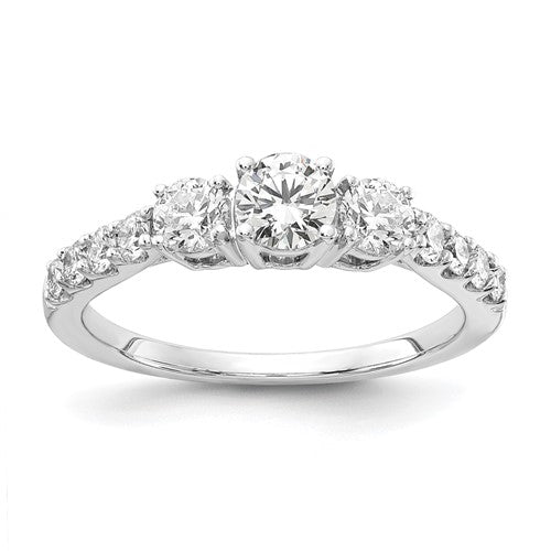 Three-Stone Lab-Grown Diamond Engagement Ring in 14K White Gold (1 ct. tw.), Size 7 - Sophia Jewelers