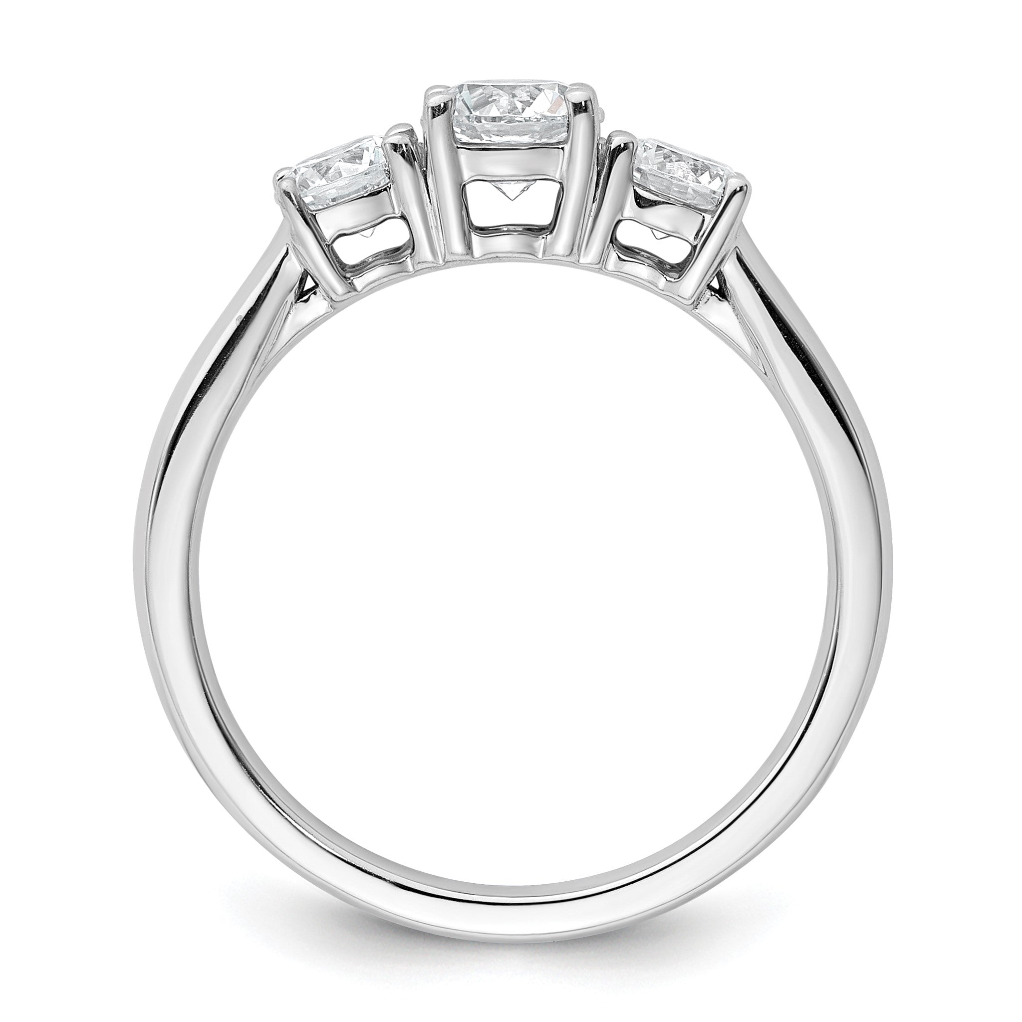 Lab-Grown Diamond Three Stone Engagement Ring in 14K White Gold (1 ct. tw.), Size 7 Secondary image