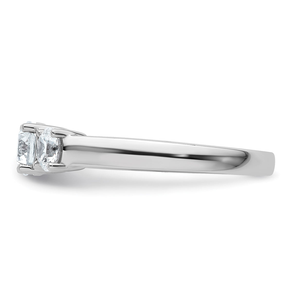 Lab-Grown Diamond Three Stone Engagement Ring in 14K White Gold (1 ct. tw.), Size 7 - Sophia Jewelers