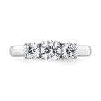Lab-Grown Diamond Three Stone Engagement Ring in 14K White Gold (1 ct. tw.), Size 7 - Sophia Jewelers