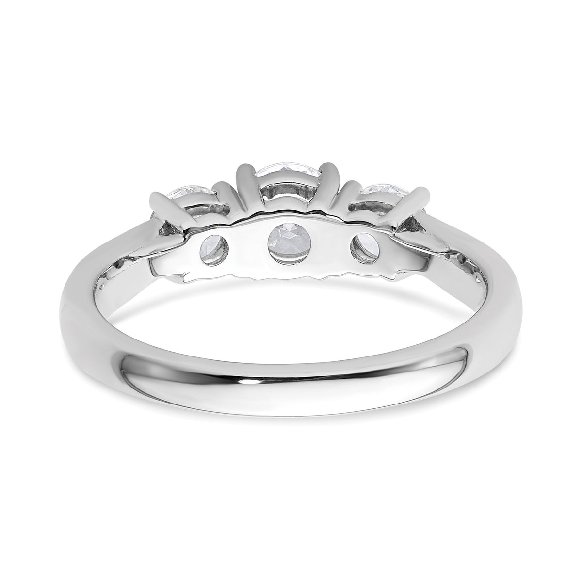 Lab-Grown Diamond Three Stone Engagement Ring in 14K White Gold (1 ct. tw.), Size 7 - Sophia Jewelers