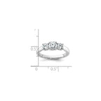 Lab-Grown Diamond Three Stone Engagement Ring in 14K White Gold (1 ct. tw.), Size 7 - Sophia Jewelers