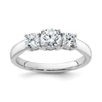 Lab-Grown Diamond Three Stone Engagement Ring in 14K White Gold (1 ct. tw.), Size 7 - Sophia Jewelers