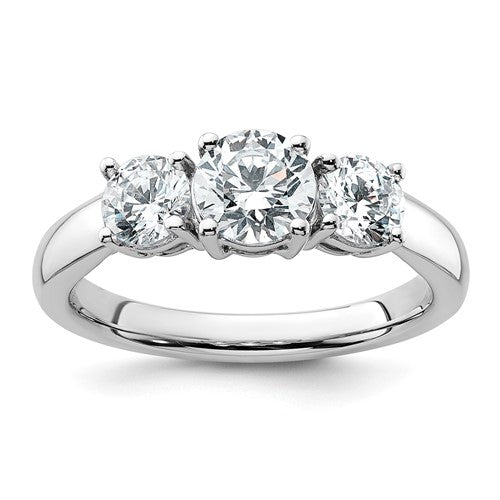 Three-Stone Lab-Grown Diamond Engagement Ring in 14K White Gold (1.49 ct. tw., VS+ F+), Size 7 - Sophia Jewelers Main image