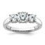 Three-Stone Lab-Grown Diamond Engagement Ring in 14K White Gold, 2.3mm (1 1/2 ct. tw.), Size 7 - Sophia Jewelers