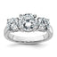 Three-Stone Lab-Grown Diamond Engagement Ring in 14K White Gold, 2.3mm (3 ct. tw., VS+ F+), Size 7 - Sophia Jewelers