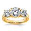 Three-Stone Lab-Grown Diamond Engagement Ring in 14K Yellow Gold, 2.3mm (3 ct. tw., VS/SI+ G+), Size 7 - Sophia Jewelers