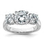 Three-Stone Lab-Grown Diamond Engagement Ring in 14K White Gold, 2.3mm (3 ct. tw., VS/SI+ G+), Size 7 - Sophia Jewelers