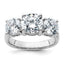 Three-Stone Lab-Grown Diamond Engagement Ring in 14K White Gold, 2.3mm (4 ct. tw., VS/SI+ G+), Size 7 - Sophia Jewelers