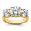 Three-Stone Lab-Grown Diamond Engagement Ring in 14K Yellow Gold, 2.3mm (4 ct. tw., VS/SI+ G+), Size 7 - Sophia Jewelers