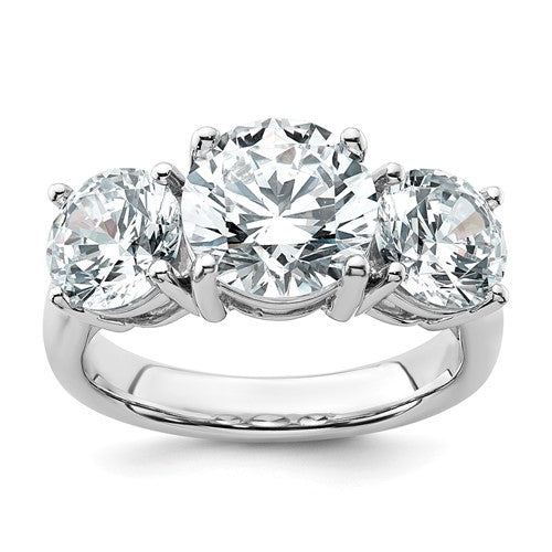 Three-Stone Lab-Grown Diamond Engagement Ring in 14K White Gold (5 ct. tw.), Size 7 - Sophia Jewelers