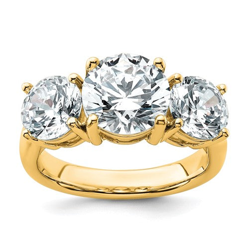 Three-Stone Lab-Grown Diamond Engagement Ring in 14K Yellow Gold (5 ct. tw., VS+ F+), Size 7 - Sophia Jewelers
