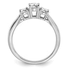 Lab-Grown Diamond Three Stone Engagement Ring in 14K White Gold (3/4 ct. tw.), Size 7 - Sophia Jewelers