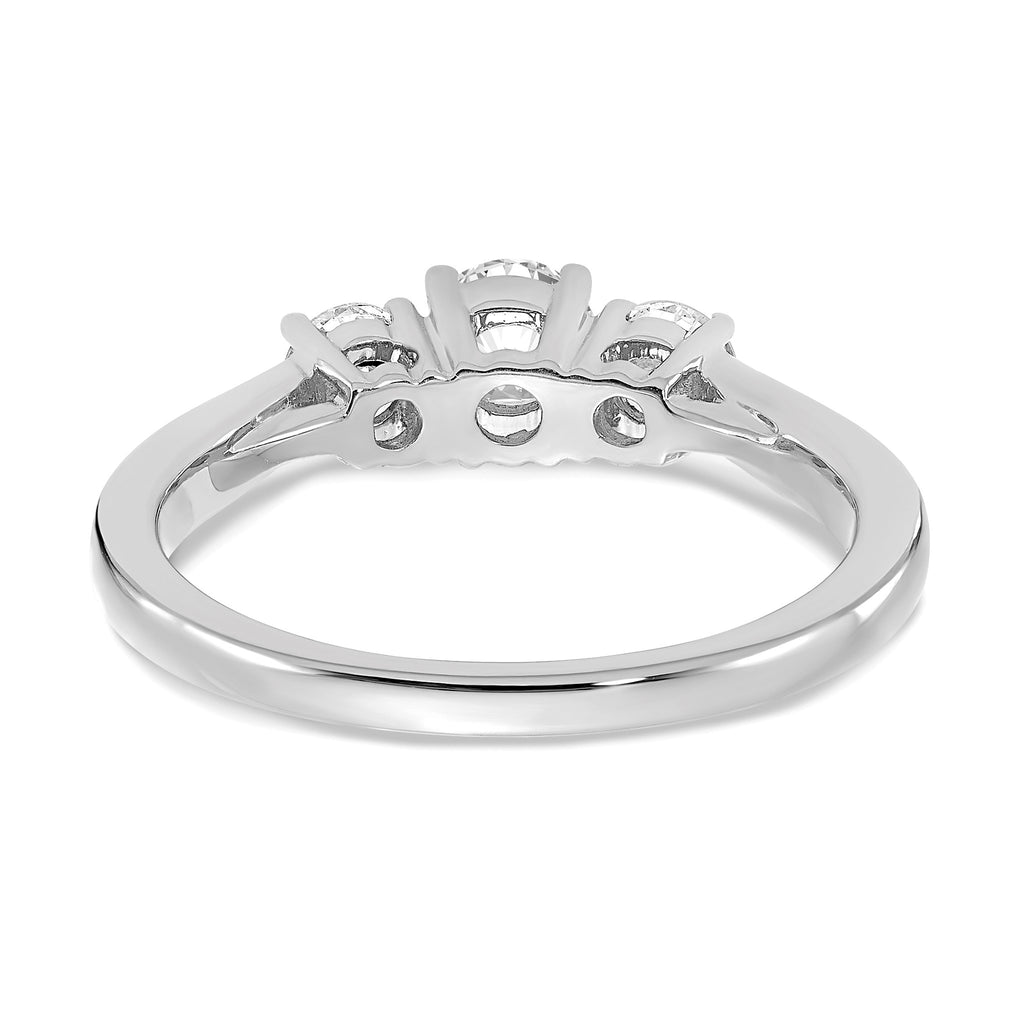 Lab-Grown Diamond Three Stone Engagement Ring in 14K White Gold (3/4 ct. tw.), Size 7 - Sophia Jewelers