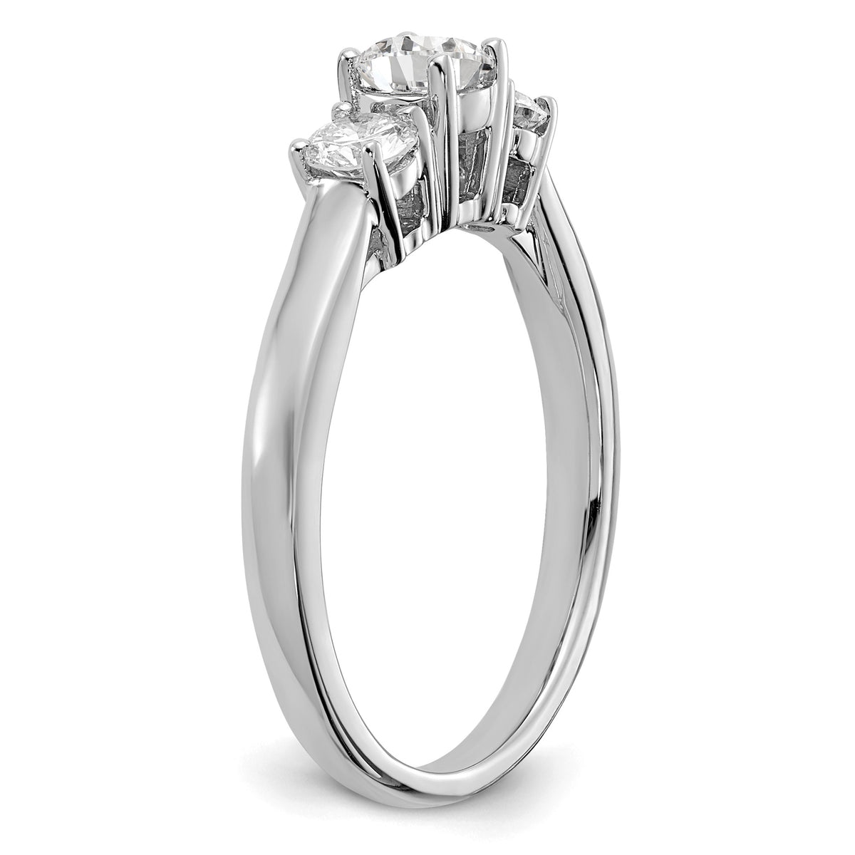 Lab-Grown Diamond Three Stone Engagement Ring in 14K White Gold (3/4 ct. tw.), Size 7 - Sophia Jewelers