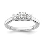 Lab-Grown Diamond Three Stone Engagement Ring in 14K White Gold (3/4 ct. tw.), Size 7 - Sophia Jewelers