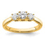 Round Lab-Grown Diamond Three-Stone Engagement Ring in 14K Yellow Gold (3/4 ct. tw.), Size 7 - Sophia Jewelers