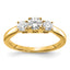 14k 3/8 carat carat Lab Grown Diamond VS/SI+ G+ 3/8 carat Center Round Three Stone Semi Mount Engagement Ring