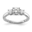 Lab-Grown Diamond Three-Stone Engagement Ring in 14K White Gold (1 1/2 ct. tw.), Size 7 - Sophia Jewelers