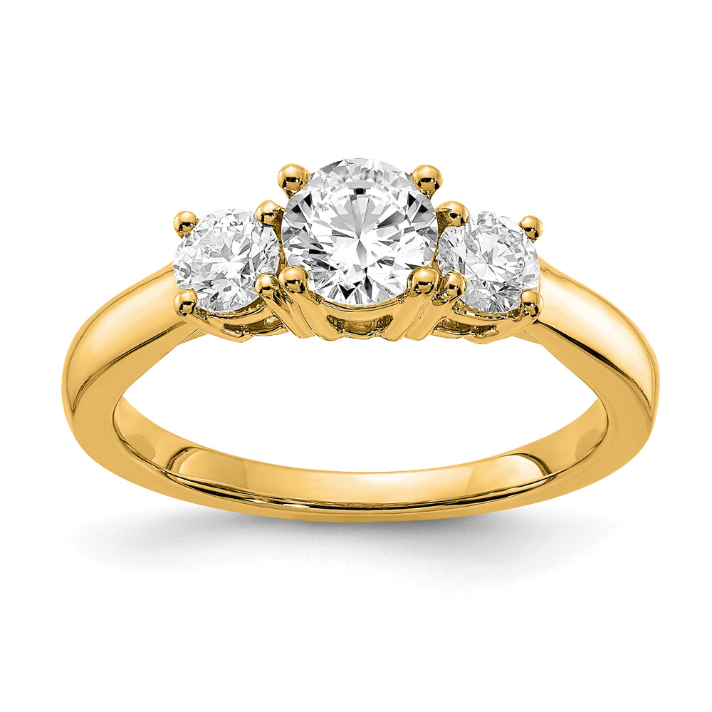 14k 2 carat Lab Grown Diamond VS/SI+ G+ Three Stone Complete Engagement Ring Main image