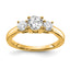 14k 2 carat Lab Grown Diamond VS/SI+ G+ Three Stone Complete Engagement Ring