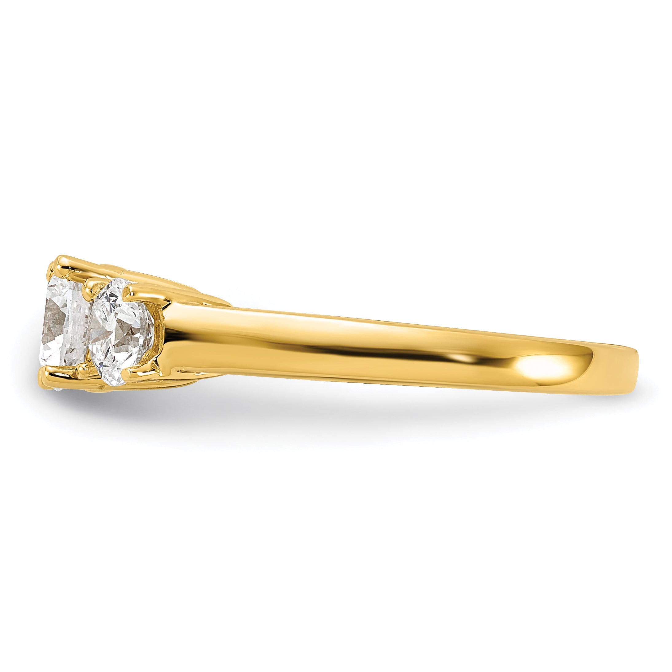 1 1/2 carat Lab Grown Diamond VS/SI+ G+ Round Complete Three Stone Engagement Ring