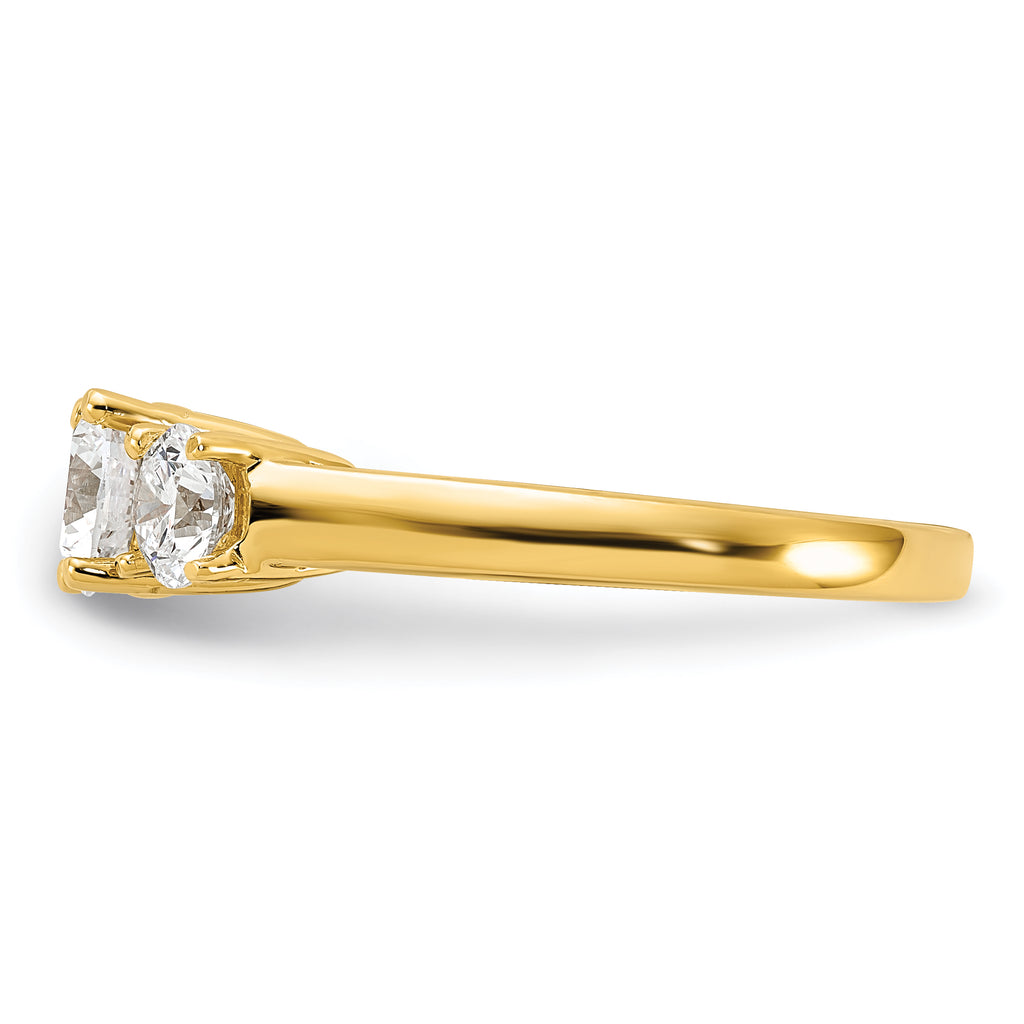 1 1/2 carat Lab Grown Diamond VS/SI+ G+ Round Complete Three Stone Engagement Ring