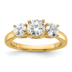 1 1/2 carat Lab Grown Diamond VS/SI+ G+ Round Complete Three Stone Engagement Ring