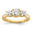 1 1/2 carat Lab Grown Diamond VS/SI+ G+ Round Complete Three Stone Engagement Ring