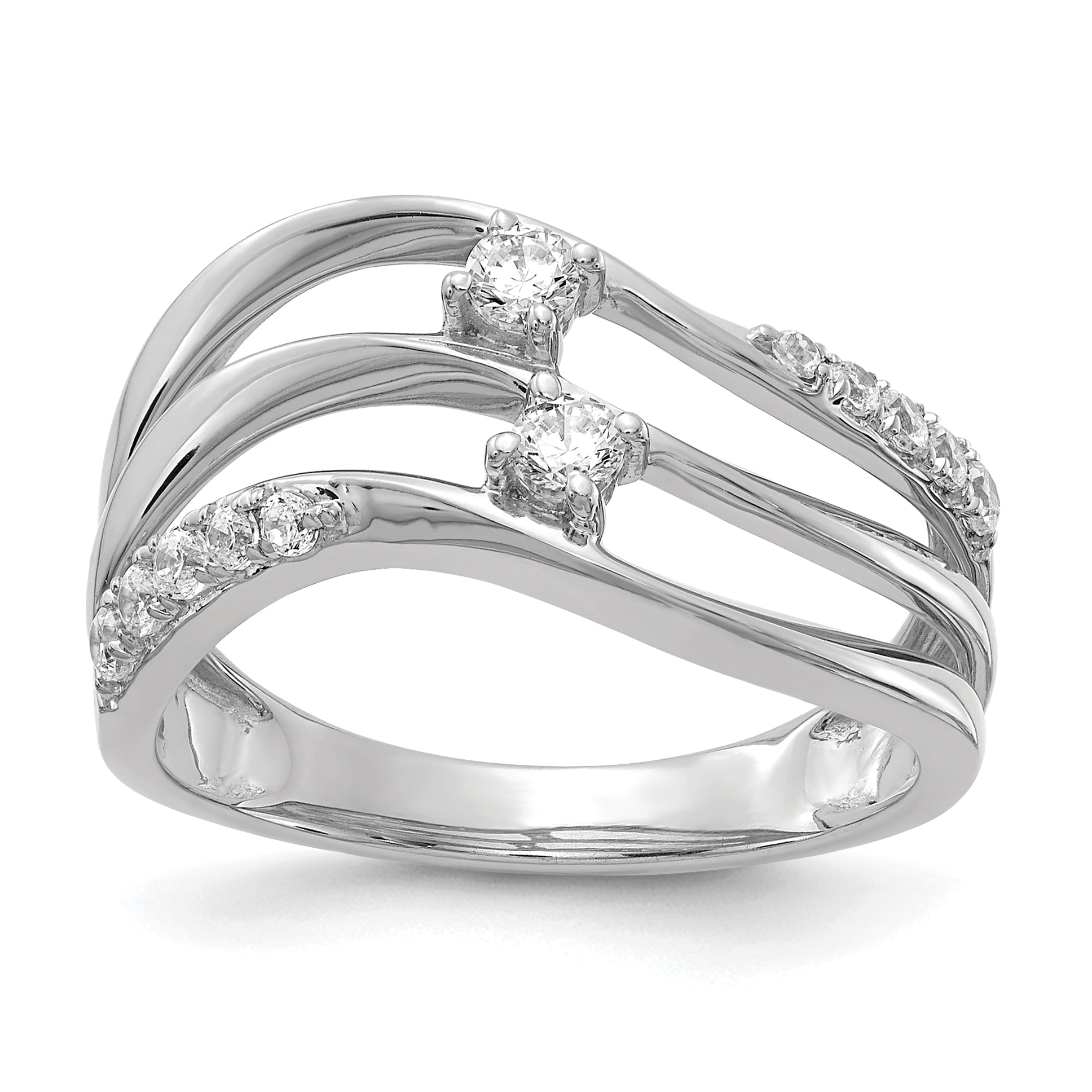 14k White Gold 1/3 carat Lab Grown Diamond VS/SI+ G+ Complete Fashion Ring Main image