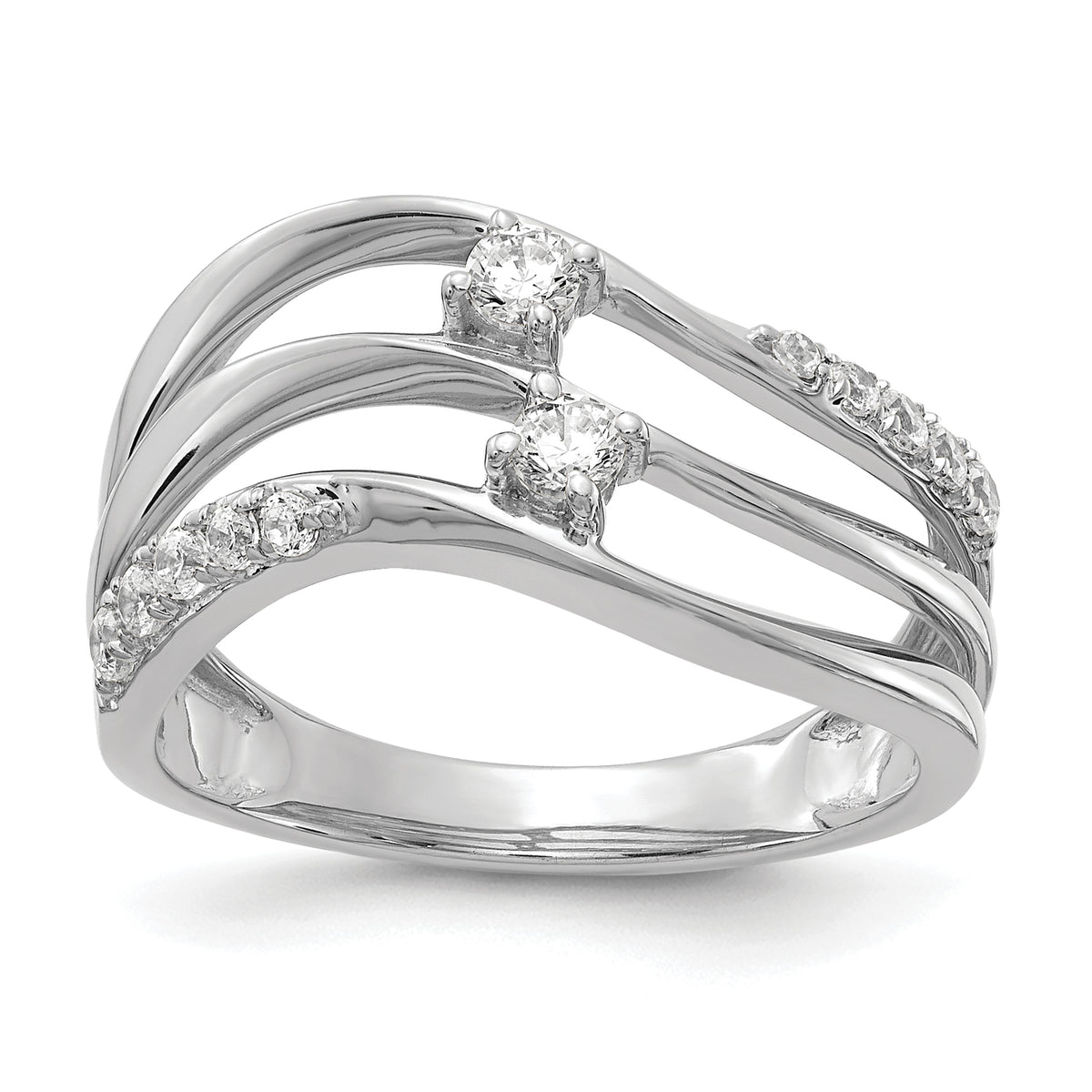 14k White Gold 1/3 carat Lab Grown Diamond VS/SI+ G+ Complete Fashion Ring