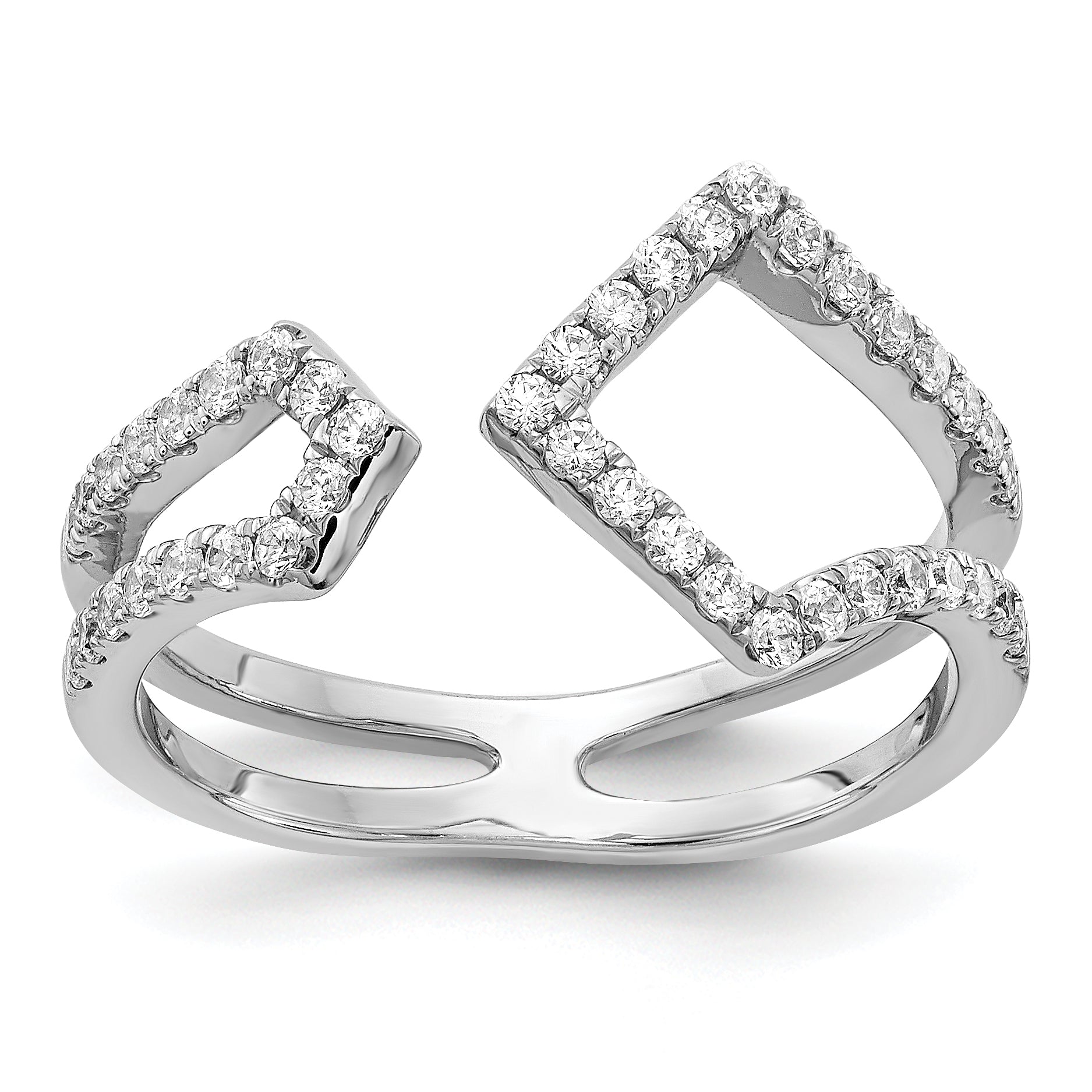 14k White Gold 3/8 carat Lab Grown Diamond VS/SI+ G+ Complete Fashion Ring