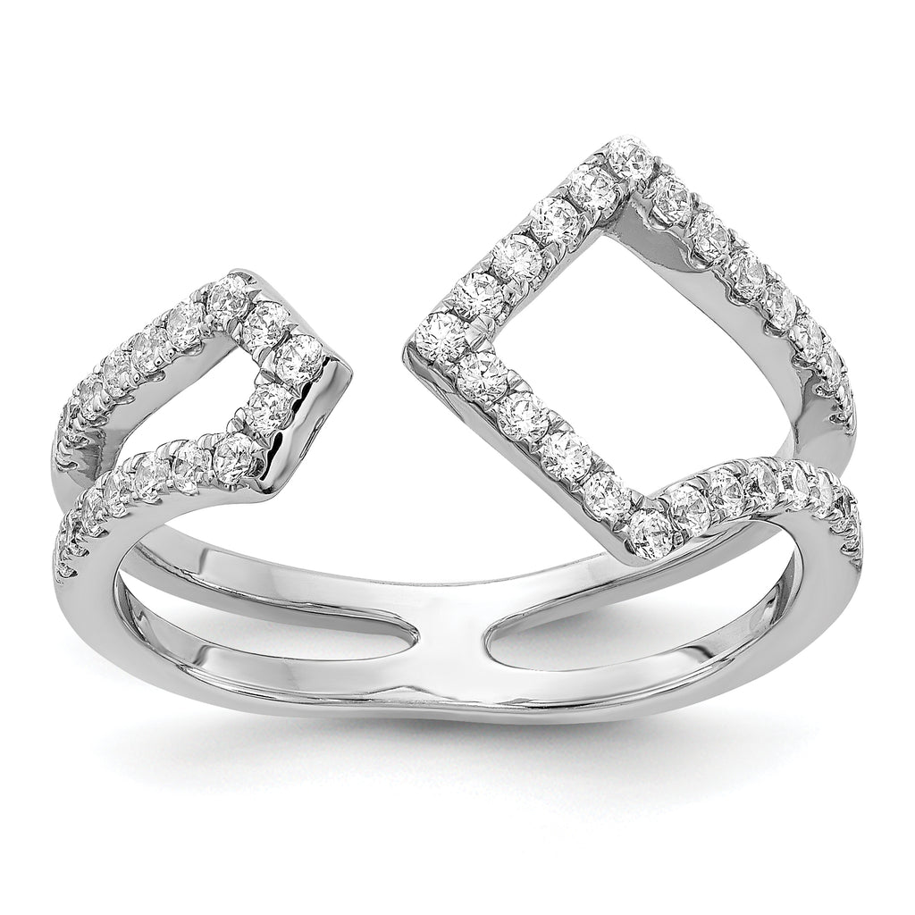14k White Gold 3/8 carat Lab Grown Diamond VS/SI+ G+ Complete Fashion Ring