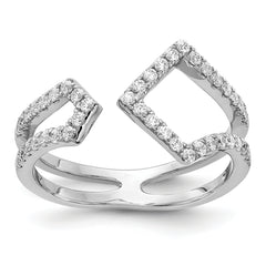 14k White Gold 3/8 carat Lab Grown Diamond VS/SI+ G+ Complete Fashion Ring