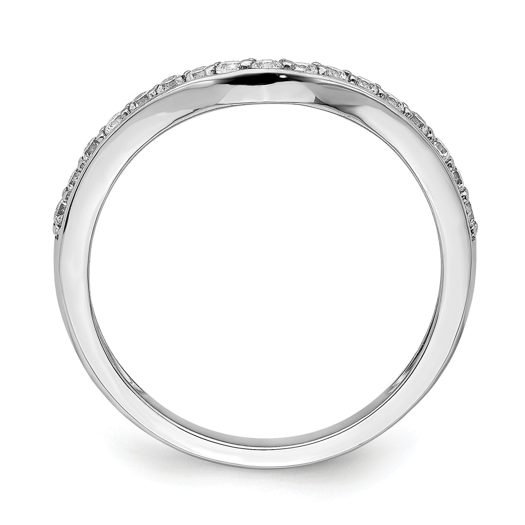 14k White Gold Diamond Ring Guard